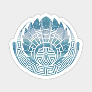 Light Blue Tribal Glyph Magnet