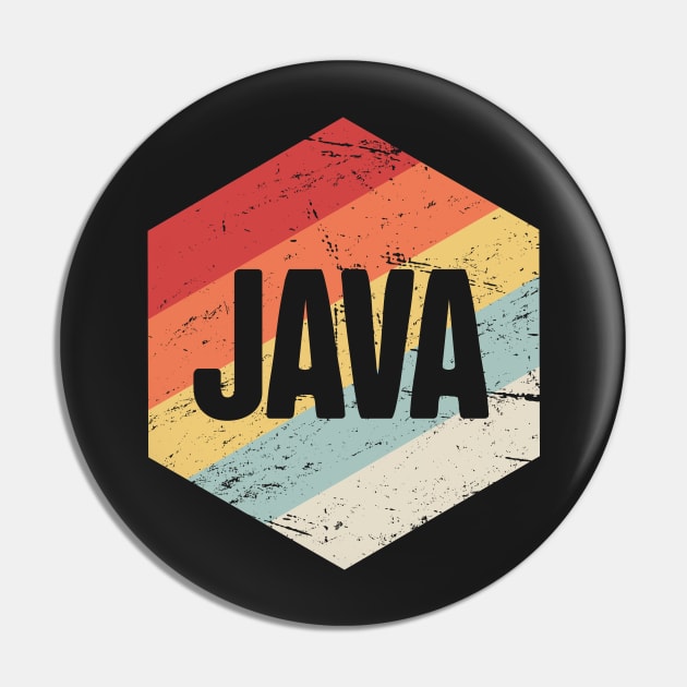 Retro Java Programming Icon Pin by MeatMan