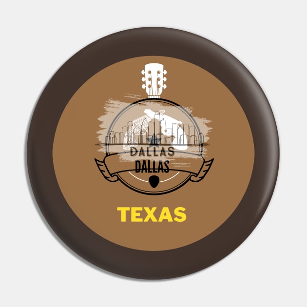 I love my country Dallas Texas Pin by Funnysart