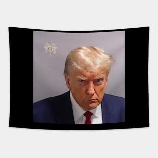 President Trump Criminal Mug Shot Tapestry