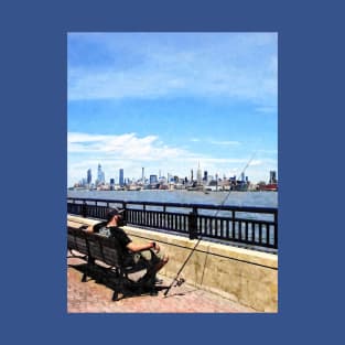 Liberty State Park - Man Fishing T-Shirt