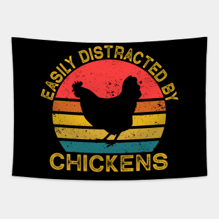 Easily Distracted By Chickens Tapestry