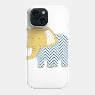 Adorable Friendly Elephant lover Blue and Yellow Pattern Design Phone Case