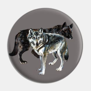 Totem Wolf realistic Pin