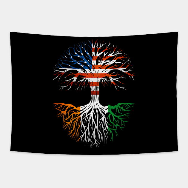 American Grown Ivoirian Roots Tree Côte d'Ivoire Flag Usa Flag Tapestry by Henry jonh