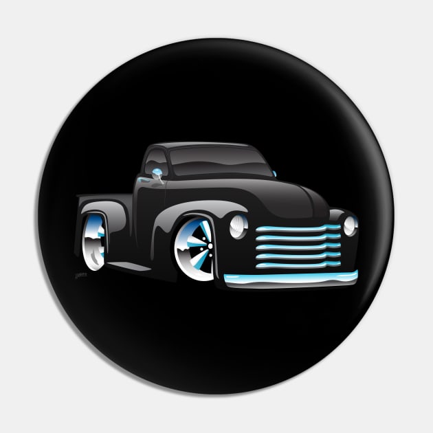 Classic Street Rod Pickup Truck Cartoon Pin by hobrath