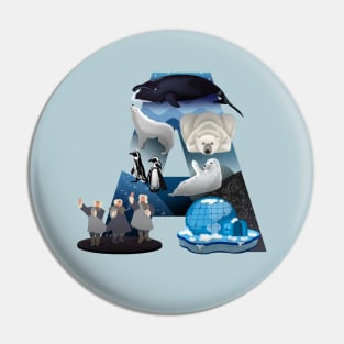 Letter A - Arctic Pin