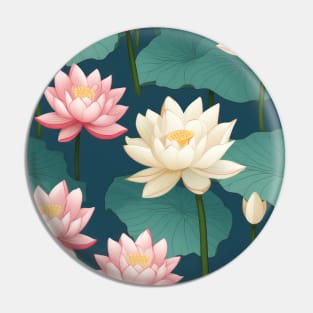 Serenity Blooms: Timeless Lotus Flower Pattern Pin