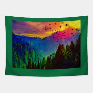 Sunset In The Valley Tapestry