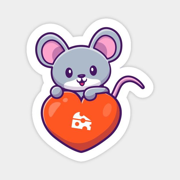 Cute rat love Magnet by Catalyst Labs