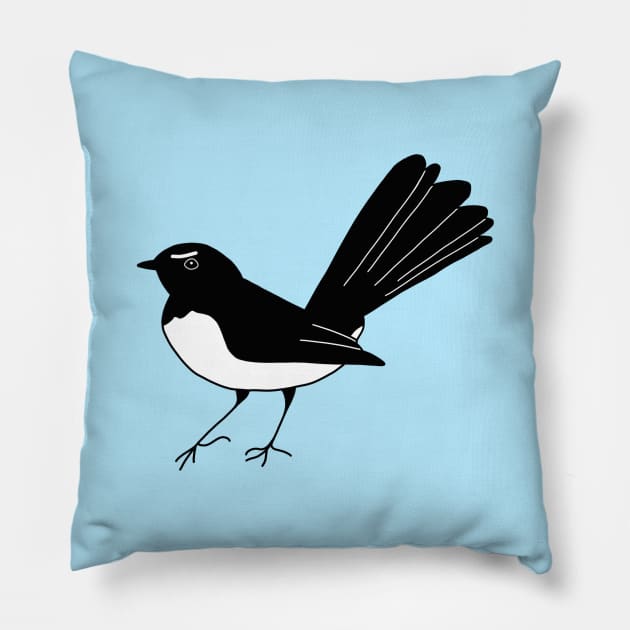 Willy Wagtail (pocket size) Pillow by Earl Grey