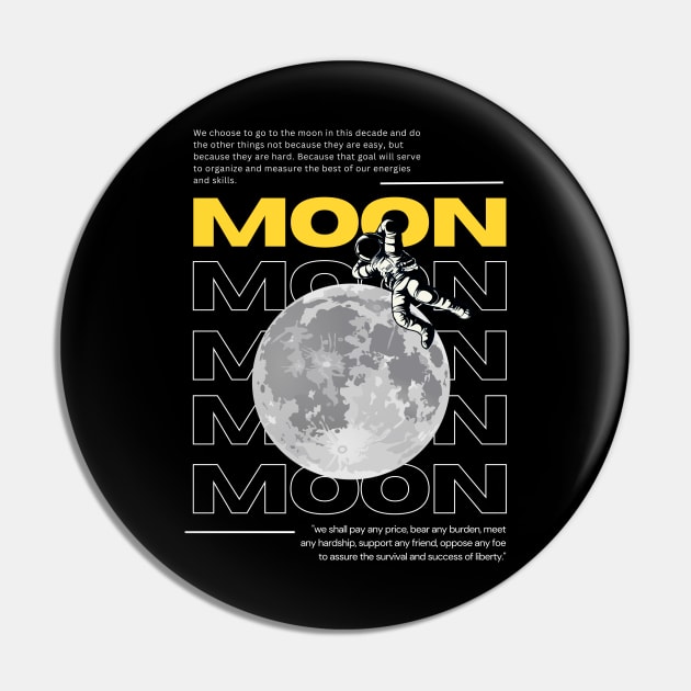 Space Moon | Night Moon | Freedom Of The Moon Pin by STYLEEPOOL