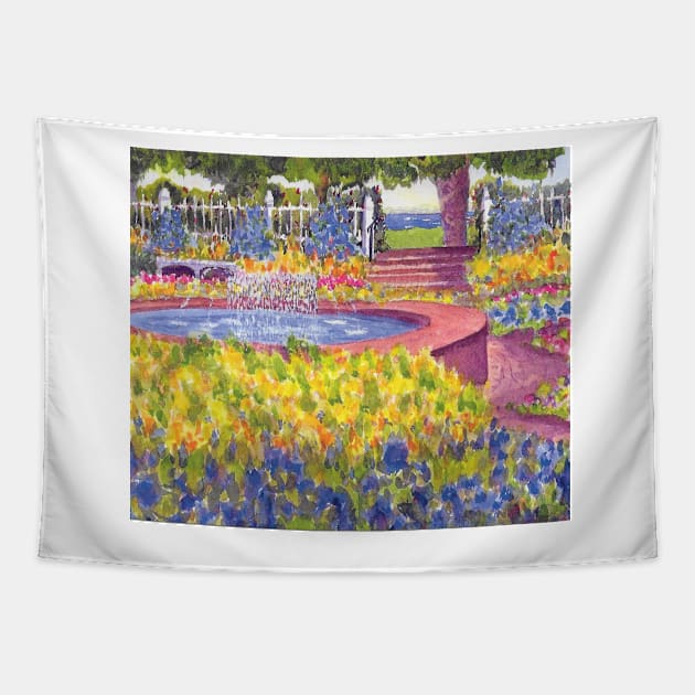 Prescott Park Gardens in Portsmouth NH Tapestry by ROSEANN MESERVE 