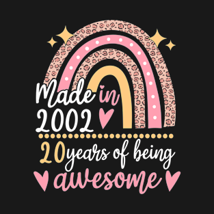 Made In 2002 Rainbow 20 Year Old 20th Birthday Gift T-Shirt