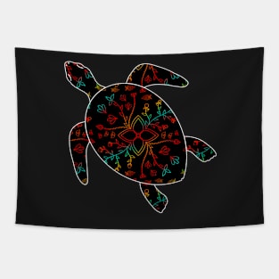 Floral Gradient turtle Tapestry