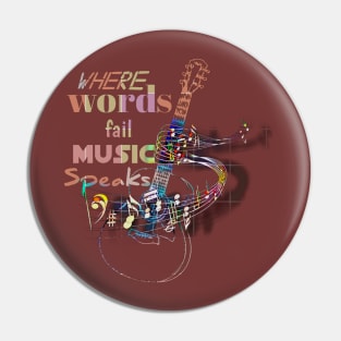 Music t shirt Pin