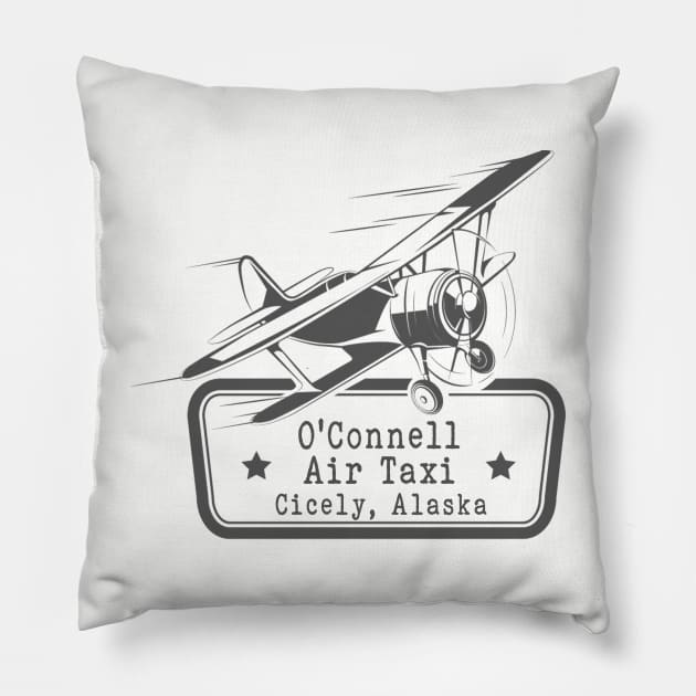 O'Connell Air Taxi Northern Exposure Cicely Alaska Pillow by SonnyBoyDesigns