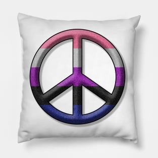 Peace Pride design in Gender Fluid pride flag colors Pillow