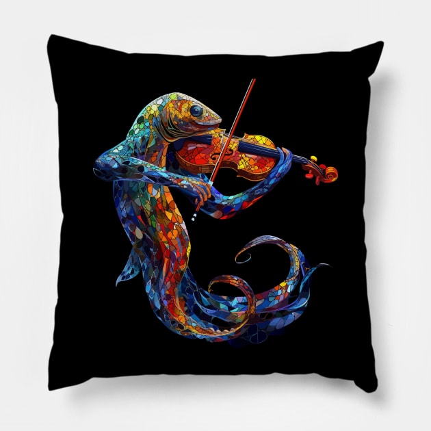 Eel Playing Violin Pillow by JH Mart