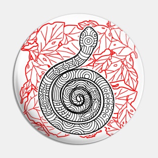 Tribal Snake Ink Art Tattoo Red Black Pin