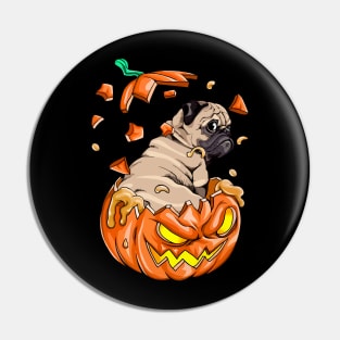 Pug In The Pumpkin tshirt halloween costume funny gift t-shirt Pin