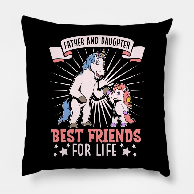 Friends for life - father and daughter Pillow by Modern Medieval Design