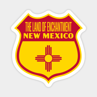 The Land of Enchantment New Mexico Retro Flag Shield (Red) Magnet