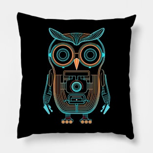 Retro Robot Owl Pillow