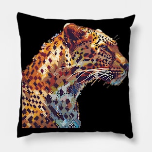 Leopard in Pixel Form Pillow