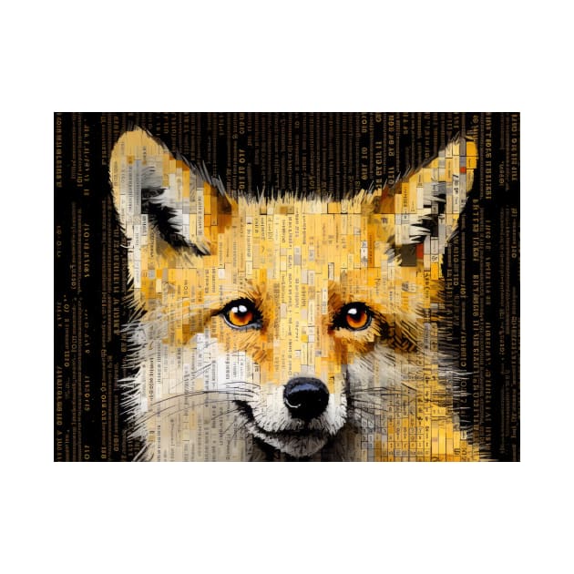 Fox Animal Art Decor Paint Mosaic by Cubebox