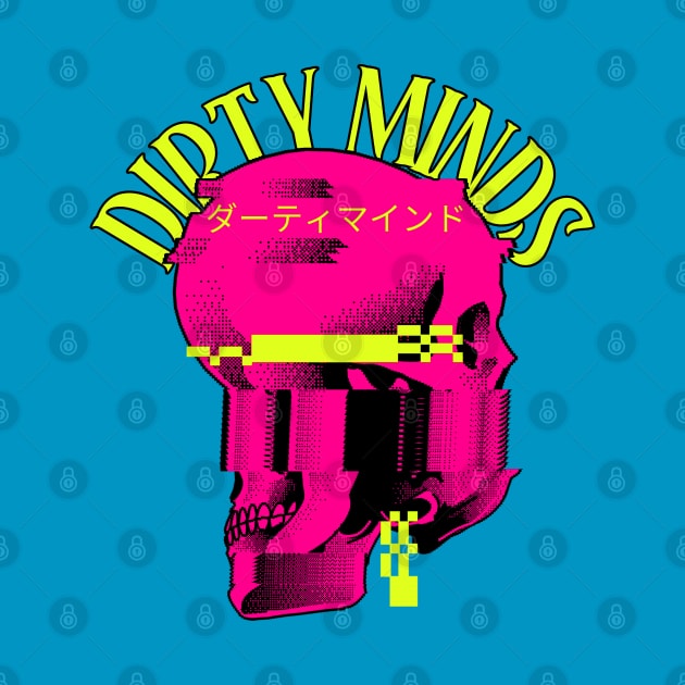 Dirty Minds Glitch Skull by M n' Emz Studio