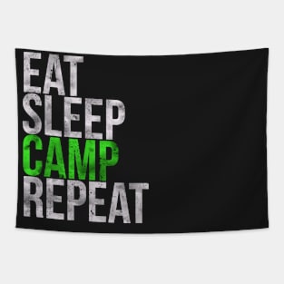 Eat Sleep Camp Repeat Camper Tapestry