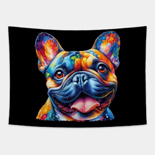 Colorful Frenchie Painting Tapestry