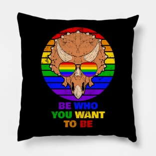 LGBTQ Funny Triceratops Pillow