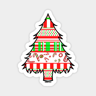 Christmas Busy Stripes Magnet