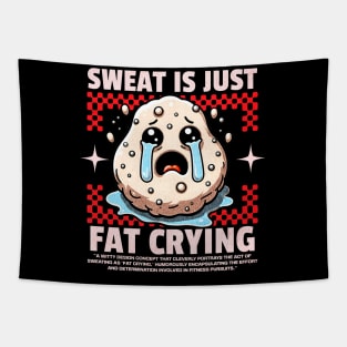 Funny Gym, Sweat is Just Fat Crying Tapestry