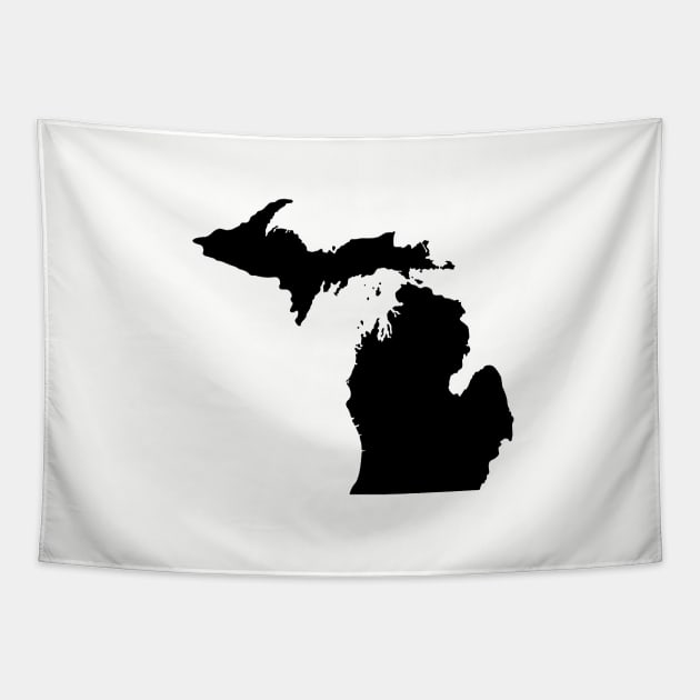 Michigan Black Tapestry by AdventureFinder