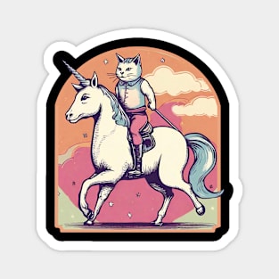 Cat riding unicorn Magnet