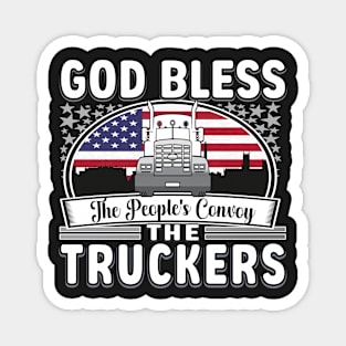 PEOPLES CONVOY US FLAG WASHINGTON DC 2022 WHITE LETTERS Magnet