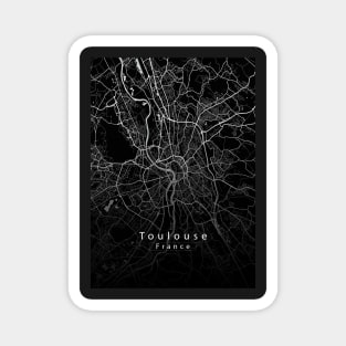 Toulouse France City Map dark Magnet