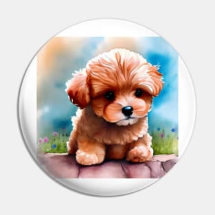 Cute Maltipoo Puppy Art 2 Pin