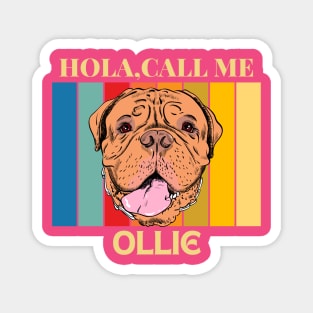 Hola, Call me Ollie dog name t-shirt Magnet