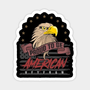 American Eagle Head Veteran Vector Magnet