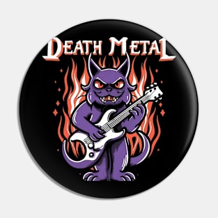 Death Metal Satanic Baphomet Cat Pin