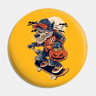 WOLF SKATEBOARDING HALLOWEEN Pin