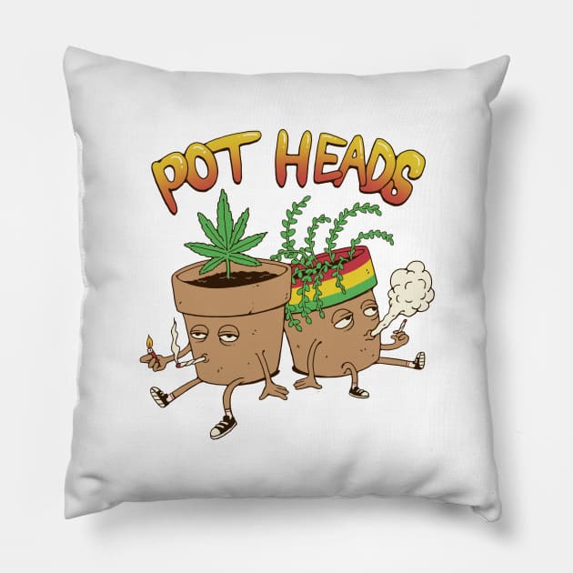 Pot Heads Pillow by Vincent Trinidad Art