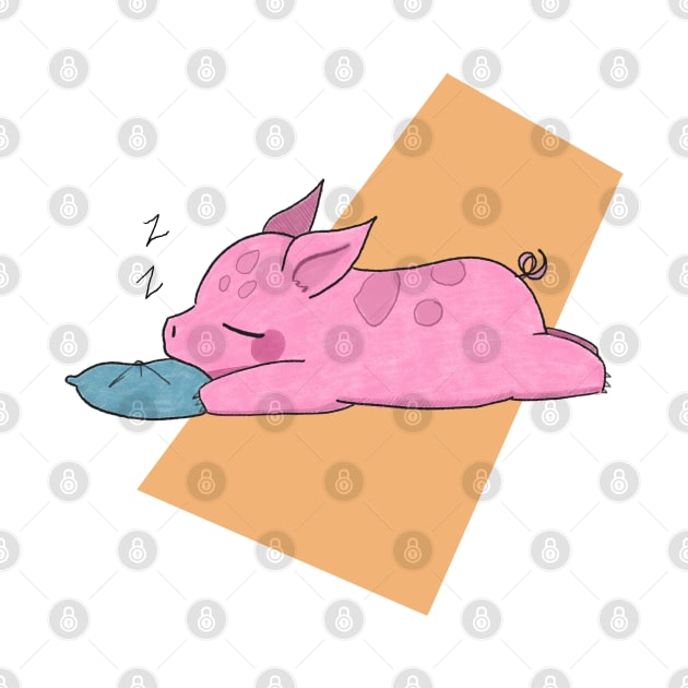 Kawaii Sleeping baby pig is cute by MariOyama