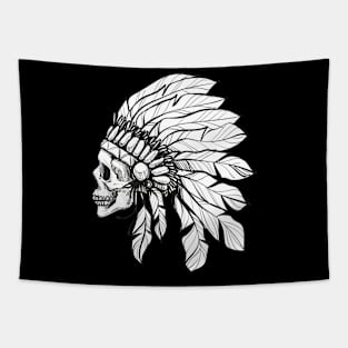 Indian Chief Skull Tapestry