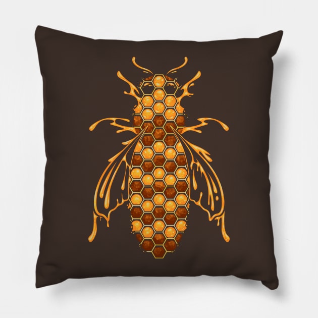 Honey Bee Pillow by stevenlefcourt