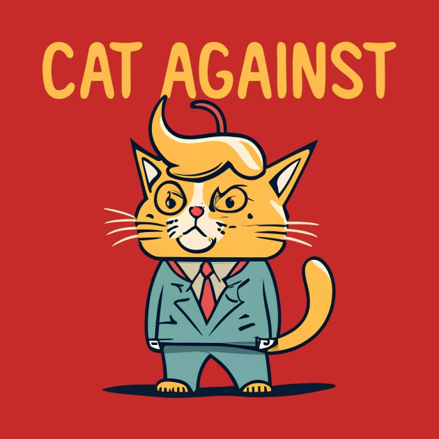 Funny Ilustration Orange Cats Against Trump by Akbar Rosidianto shop